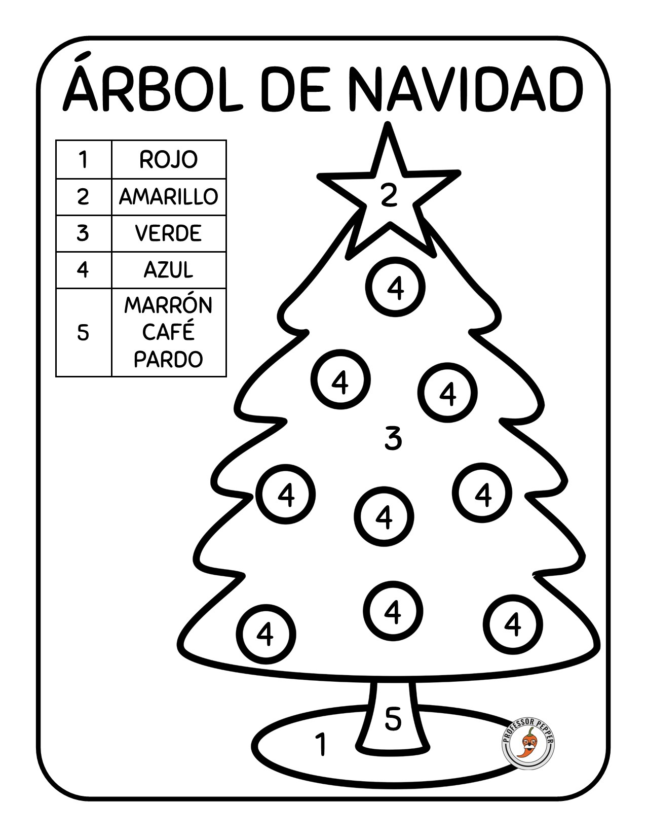 Árboles De Navidad - Spanish Christmas Trees | Madeteachers in Spanish Christmas Worksheets Printable