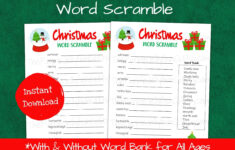 Buy Christmas Word Scramble, Christmas Activity For Kids Printable pertaining to Scrambled Christmas Super Teacher Worksheets