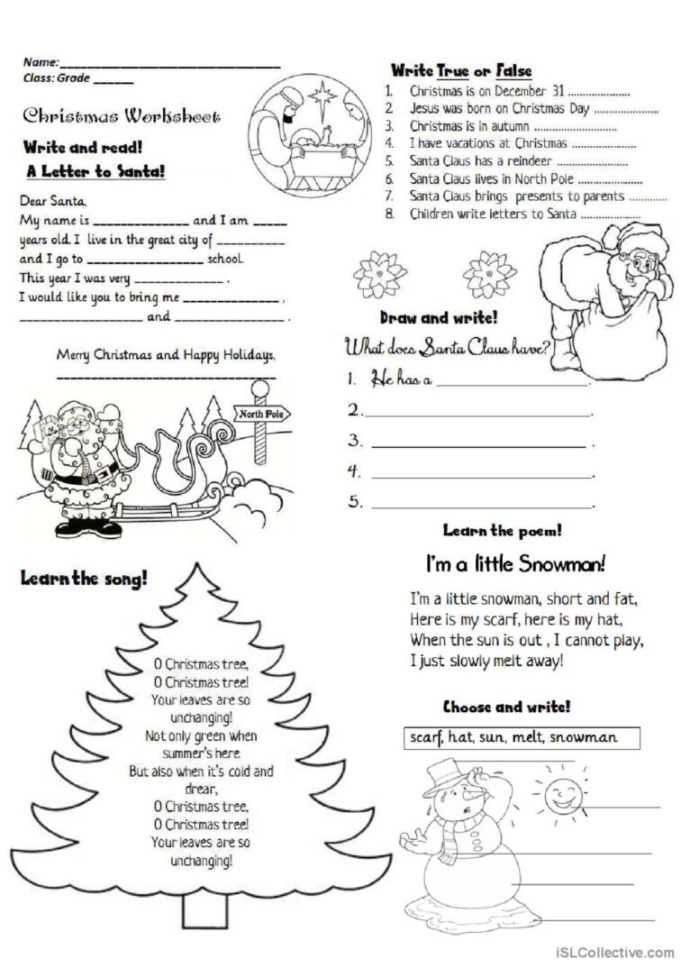 Christmas Activities: English Esl Worksheets Pdf &amp;amp; Doc intended for Esl Christmas Worksheets Adults
