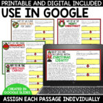 Christmas Activities Main Idea & Supporting Details Reading Inside Christmas Main Idea Worksheets