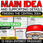Christmas Activities Main Idea & Supporting Details Reading With Regard To Christmas Main Idea Worksheets