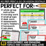 Christmas Activities Main Idea & Supporting Details Reading Within Main Idea Christmas Worksheets