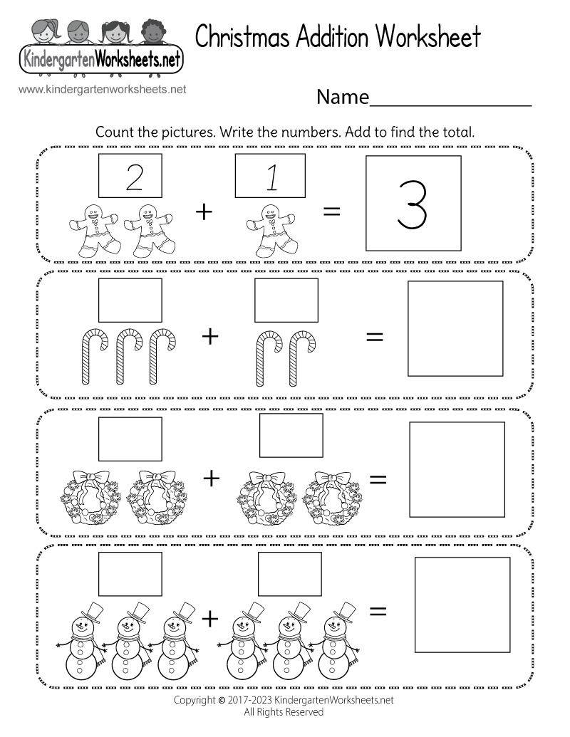 Christmas Addition Worksheet - Free Printable, Digital, &amp;amp; Pdf in Christmas Kindergarten Math Worksheets
