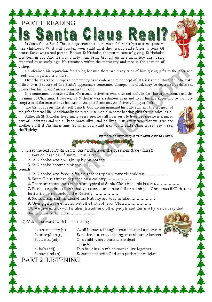Christmas - All 4 Skills! - Esl Worksheetmarzenka within Esl Christmas Adults Worksheets