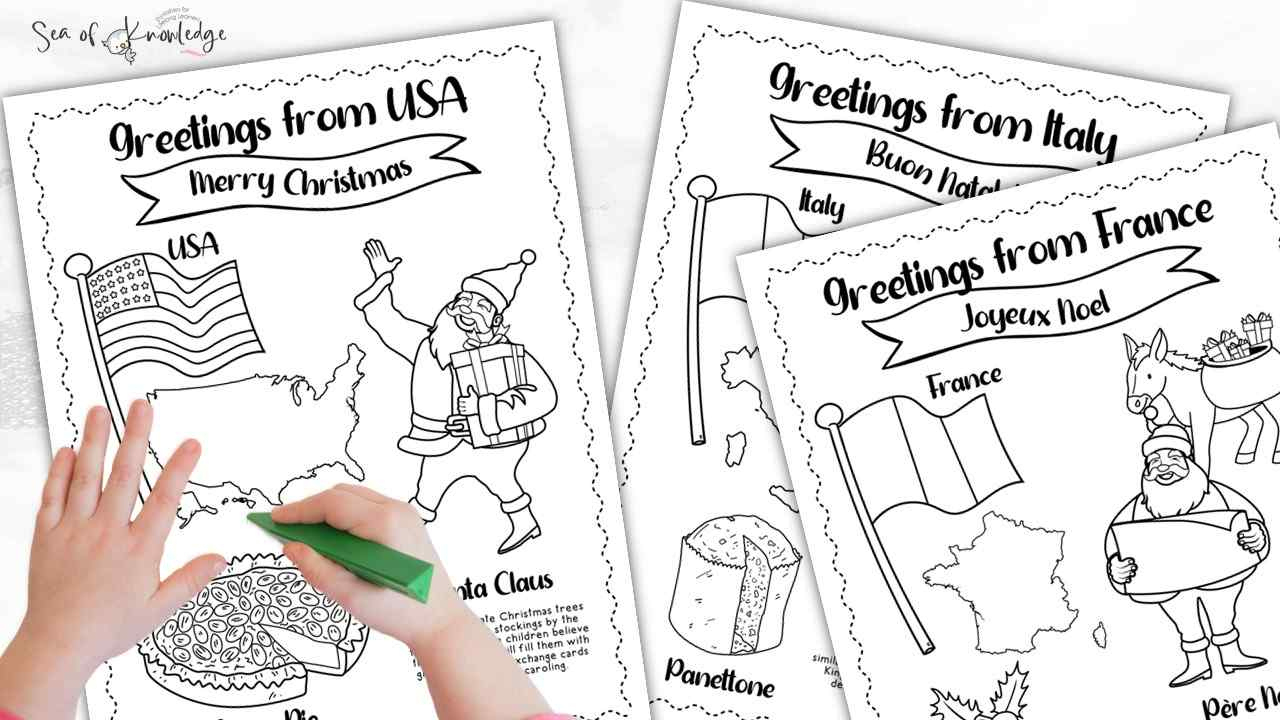 Christmas Around The World Book [Bonus Coloring Pages intended for Printable Worksheets Free Printable Christmas Around the World Coloring Pages