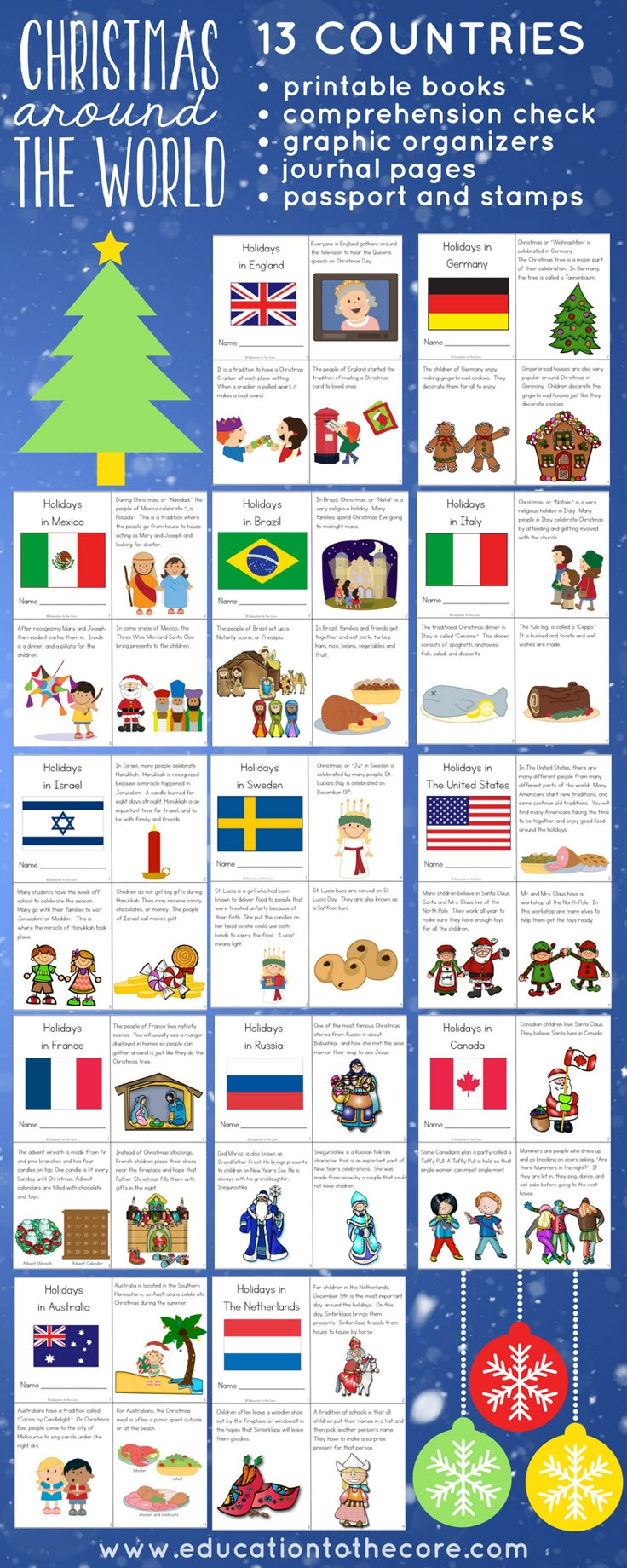 Christmas Around The World - Holidays Winter Crafts And Passports throughout Christmas Celebrations Around the World Worksheets
