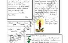 Christmas Card Cloze - Esl Worksheetiris1212 intended for Christmas Cloze Worksheets Answers