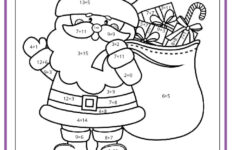 Christmas Colornumber Pages within Free Color By Number Addition Christmas Worksheets