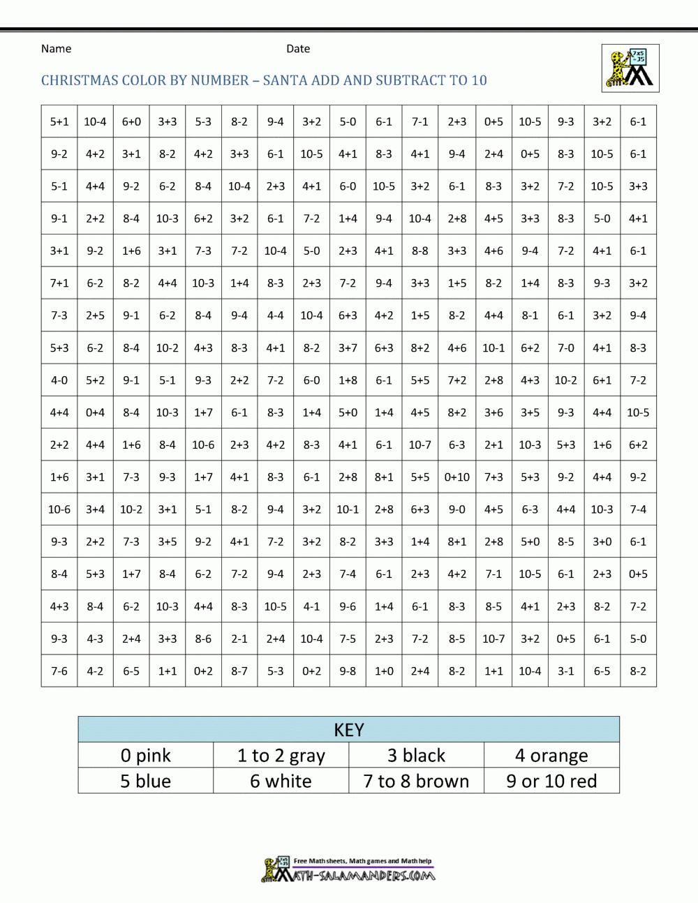 Christmas Colornumber Sheets For Kids inside Addition And Subtraction Christmas Coloring Worksheets