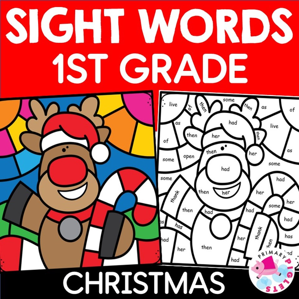 Christmas Colorsight Words First Grade | Madeteachers with regard to Christmas Color By Word Worksheets