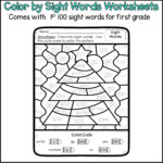 Christmas Colorsight Words For First Grade   Christmas Within Christmas Color By Word Worksheets