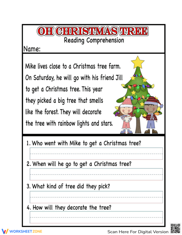 Reading Comprehension Worksheets Christmas Reading Comprehension Worksheets Christmas