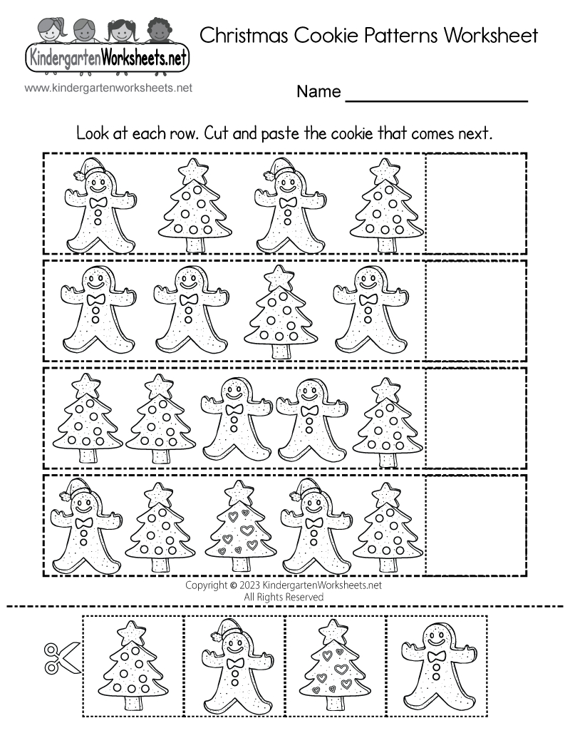 Christmas Cookie Patterns Worksheet - Free Printable, Digital, &amp;amp; Pdf throughout Christmas Pattern Worksheets Kindergarten