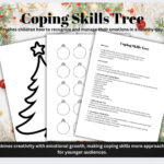 Christmas Coping Skills Tree Activity: Mental Health Worksheet In Coping Skills Christmas Counseling Worksheets