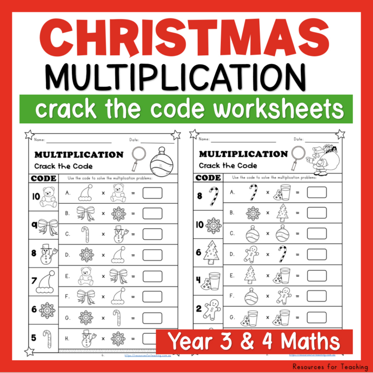 Christmas Math Multiplication Worksheets