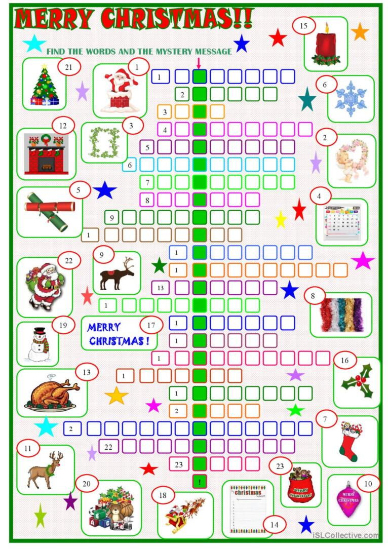 Christmas : Crossword Puzzle With A…: English Esl Worksheets Pdf &amp;amp; Doc with regard to Christmas Worksheets Crossword Puzzles
