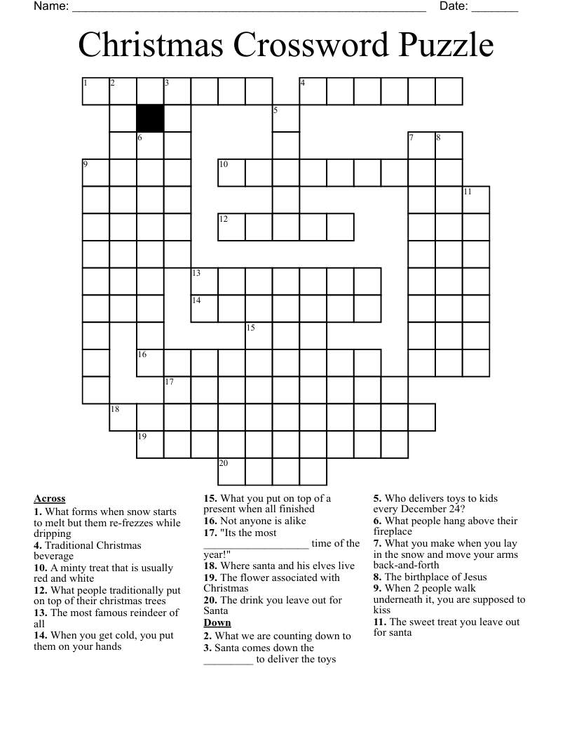 Christmas Crossword Puzzle - Wordmint with regard to Christmas Crossword Puzzle Worksheets Answers