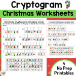 Christmas Cryptogram And Decoding Worksheets | Madeteachers Within Free Printable Christmas Cryptogram Worksheets