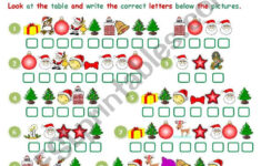 Christmas Cryptogram - Esl Worksheetjecika within Free Printable Christmas Cryptogram Worksheets