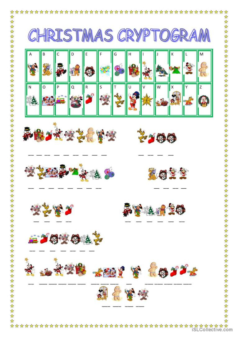 Christmas Cryptogram Warmer, Filler…: English Esl Worksheets Pdf &amp;amp; Doc throughout Free Printable Christmas Cryptogram Worksheets