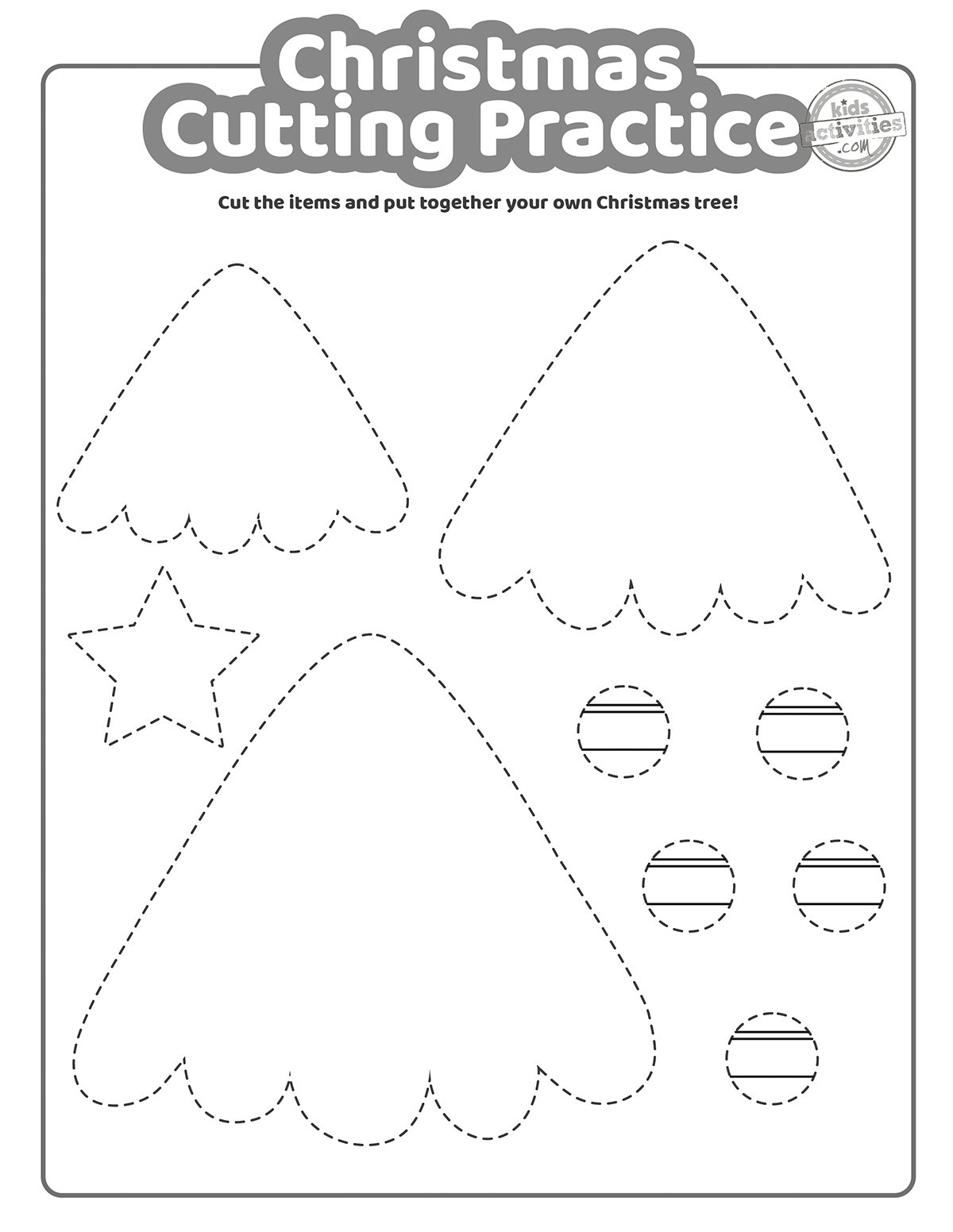 Christmas Cutting Practice Coloring Pages For Kids! Kids regarding Free Christmas Cutting Worksheets