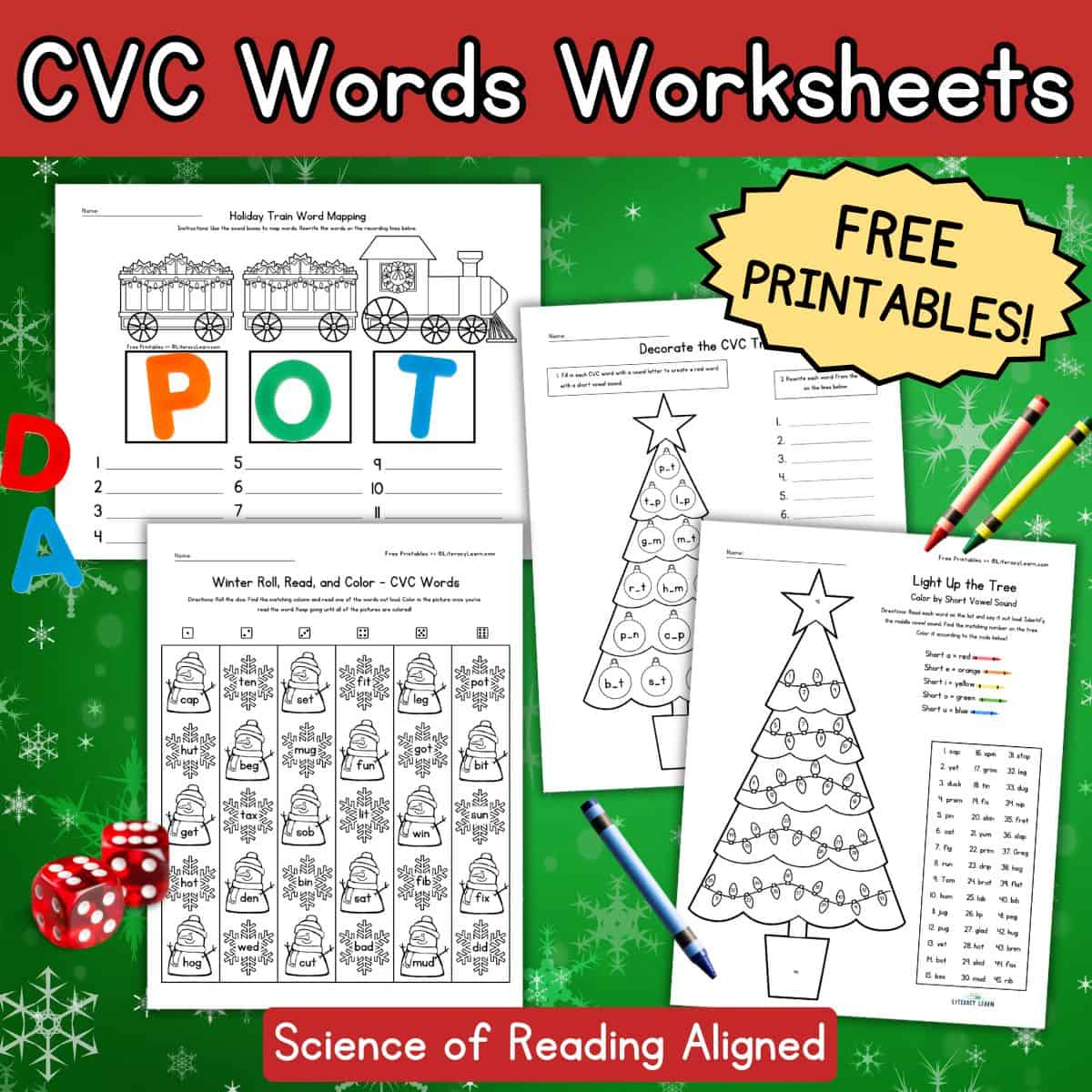 Christmas Cvc Worksheets For Kindergarten - Free Printables inside Christmas Cvc Words Worksheets