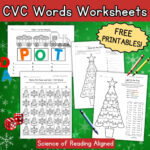 Christmas Cvc Worksheets For Kindergarten   Free Printables Regarding Christmas Cvc Words Worksheets Free