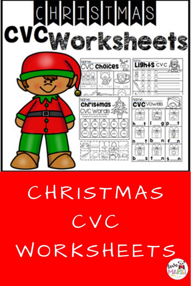 Christmas Cvc Words Worksheets Christmas Cvc Words Worksheets
