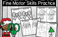 Christmas Fine Motor Skills Practice Activity | Cutting, Tracing within Christmas Fine Motor Skills Worksheets