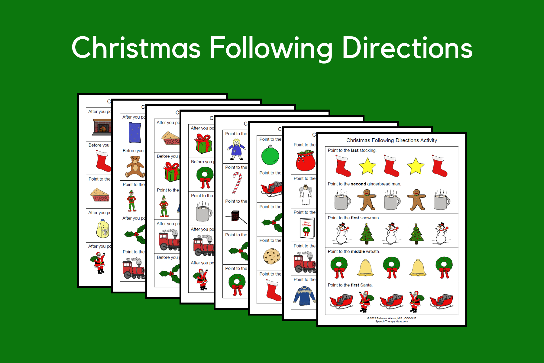 Christmas Following Directions Activity | Speech Therapy Ideas for Christmas Following Directions Worksheets Free