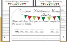 Christmas Free Printable Cursive Handwriting Worksheets throughout Christmas Cursive Handwriting Worksheets