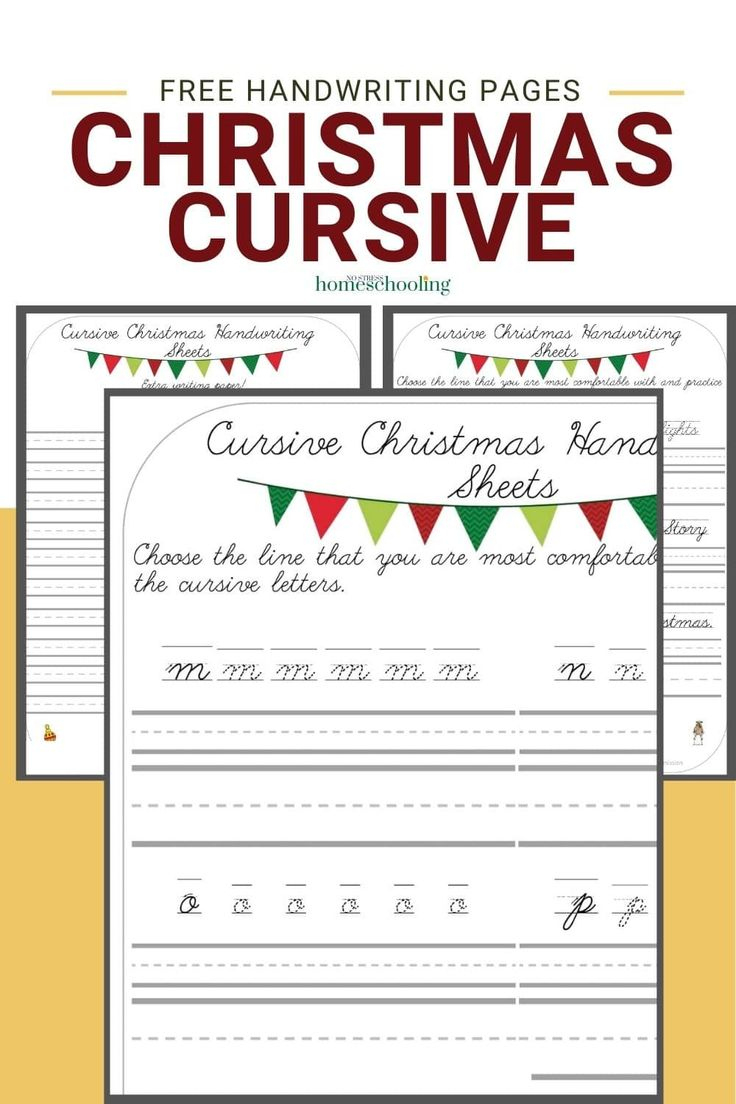 Christmas Free Printable Cursive Handwriting Worksheets throughout Christmas Cursive Handwriting Worksheets