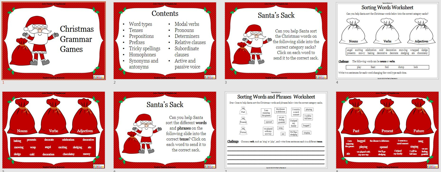 Christmas Grammar Activities | Teaching Resources inside Christmas Grammar Worksheets
