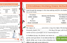 Christmas History Worksheet Cloze Activity throughout Christmas Cloze Worksheets Answers
