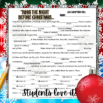 Christmas Holiday Activities For Middle School Ela English: Mad Pertaining To Christmas Worksheets For Middle Schoolers