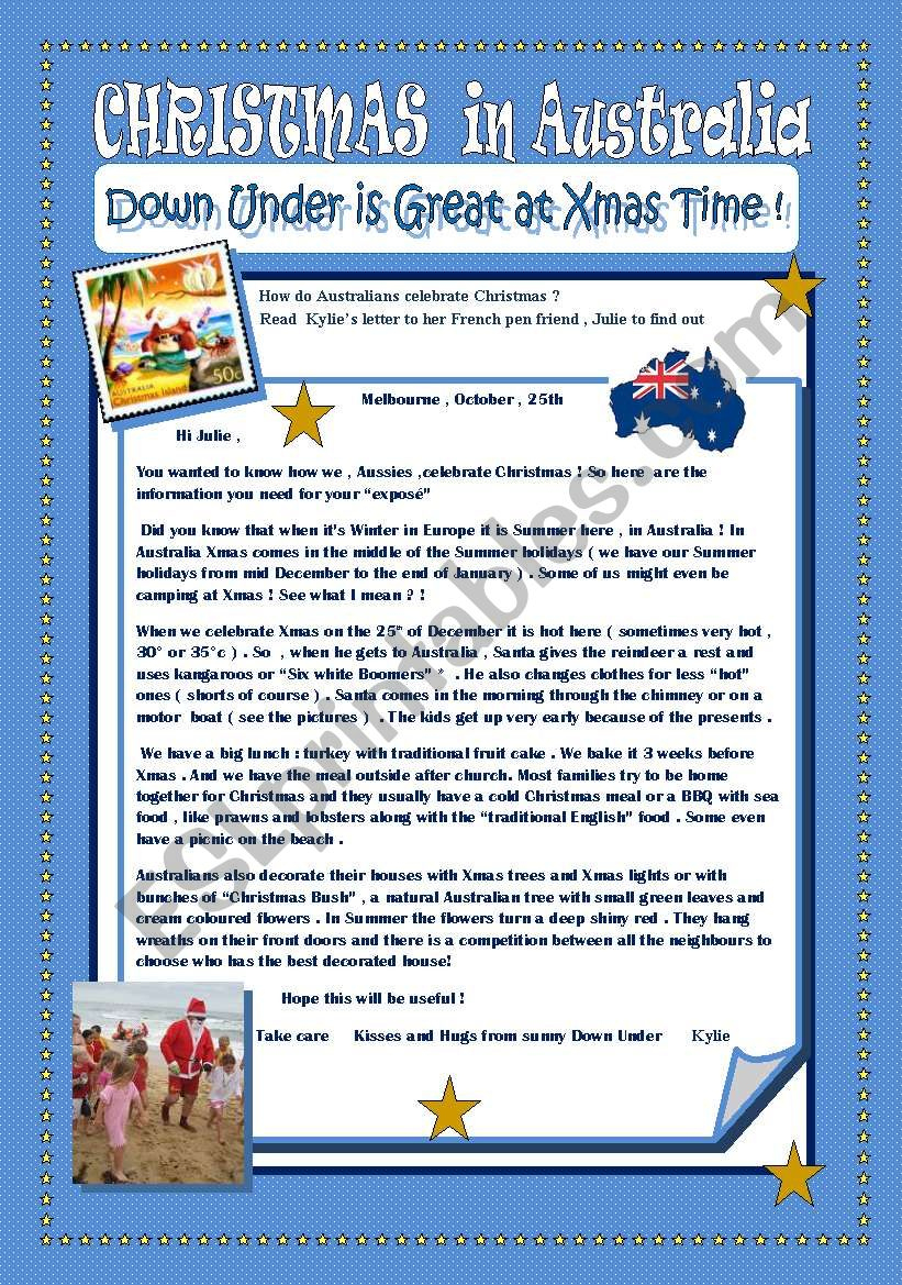 Christmas In Australia - Esl Worksheetikebana with regard to Christmas in Australia Worksheets