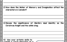 Christmas In Camelot Novel Study Comprehension, Critical Thinking pertaining to Christmas in Camelot Worksheets