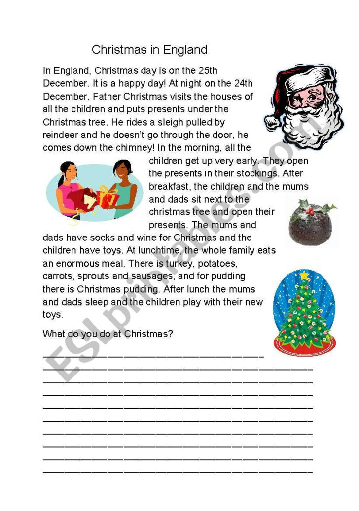 Christmas in England Worksheets