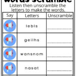Christmas Interactive Worksheet Listen, Unscramble And Write The Within Unscramble Christmas Words Worksheets