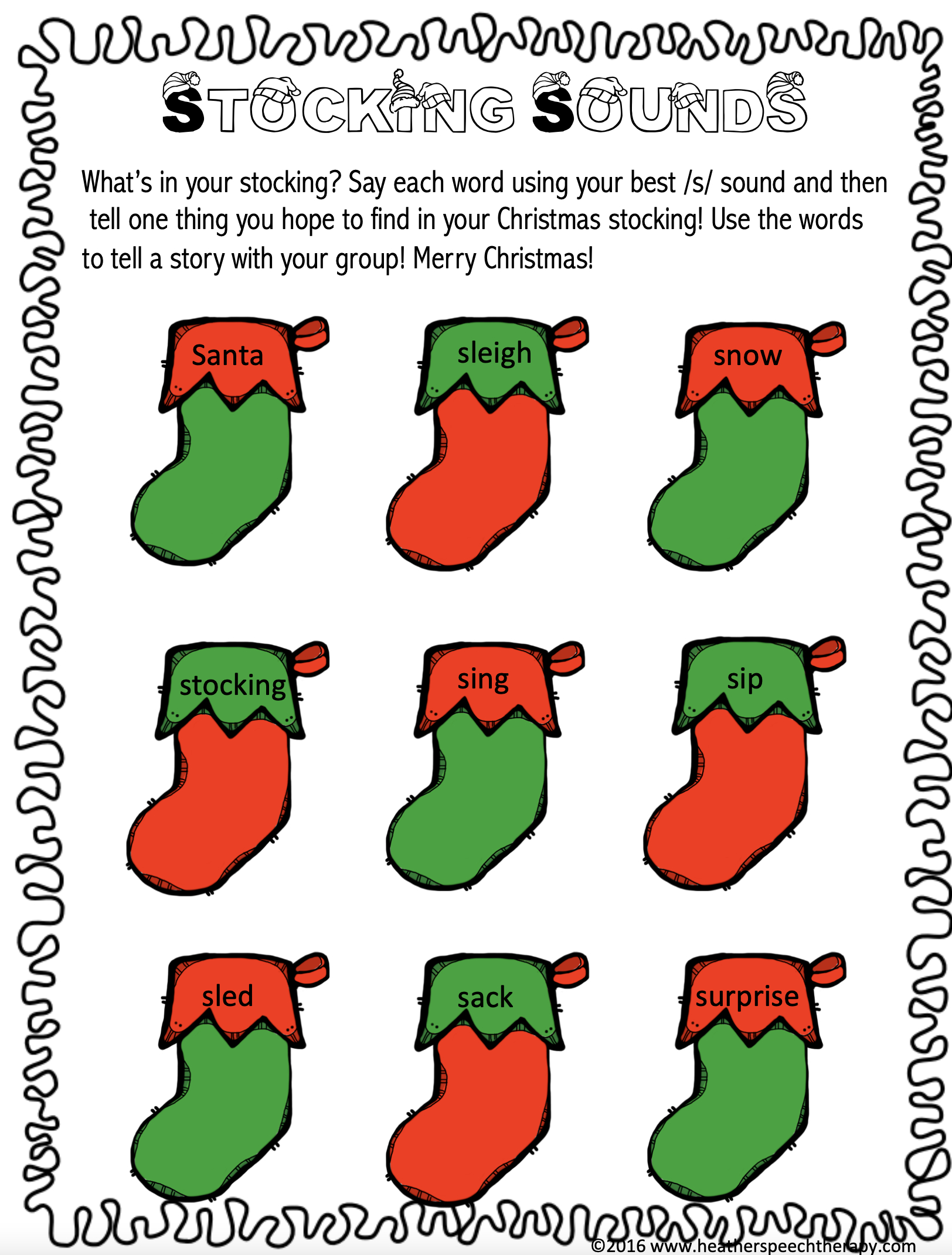 Christmas Language And Articulation Bundle intended for Christmas Speech Therapy Worksheets