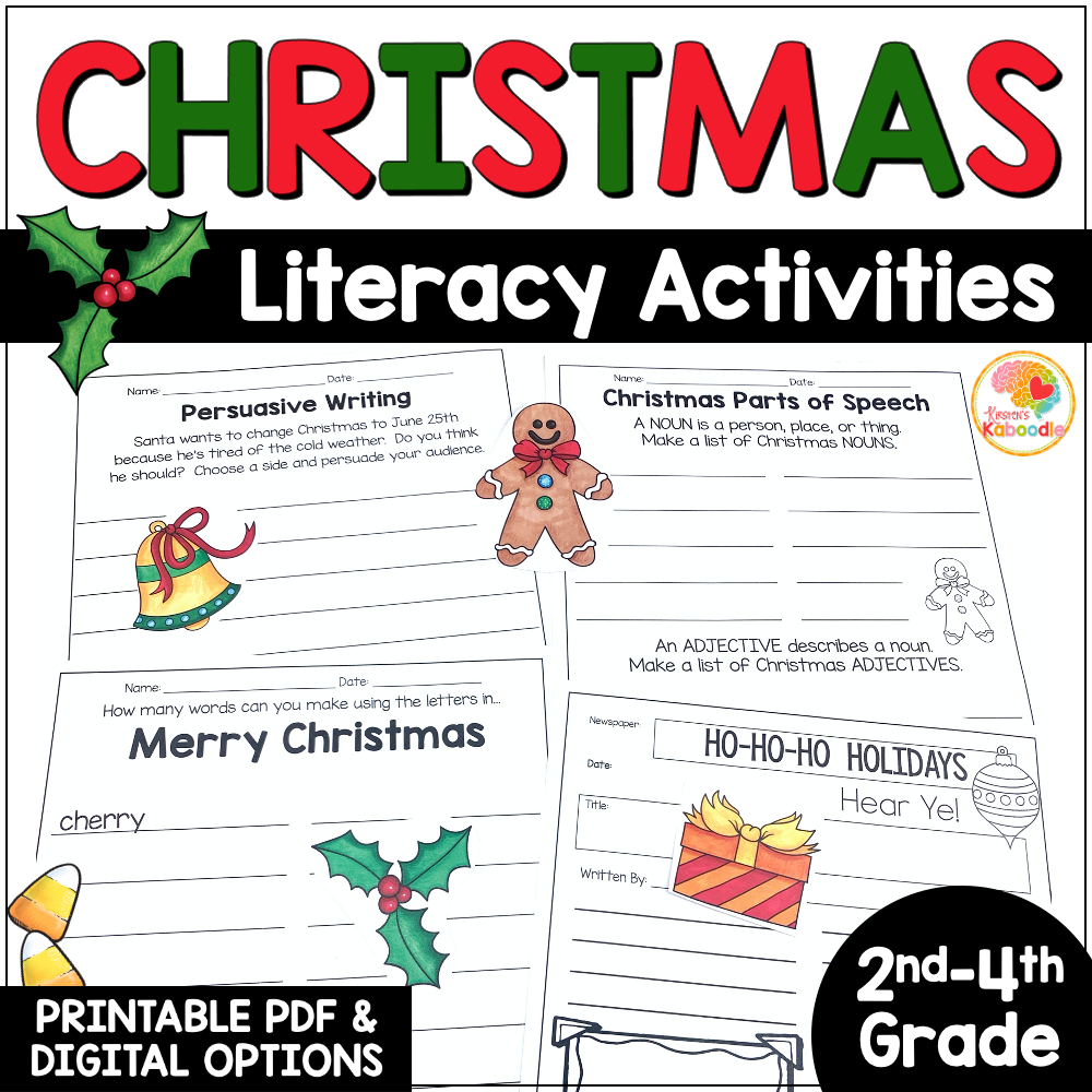 Christmas Literacy Activities: No-Prep Language Arts Worksheets intended for Language Arts Christmas Worksheets