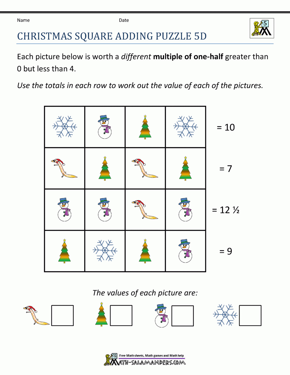 Christmas Math 5Th Grade Worksheets regarding Free Printable Christmas Worksheets For 5th Grade