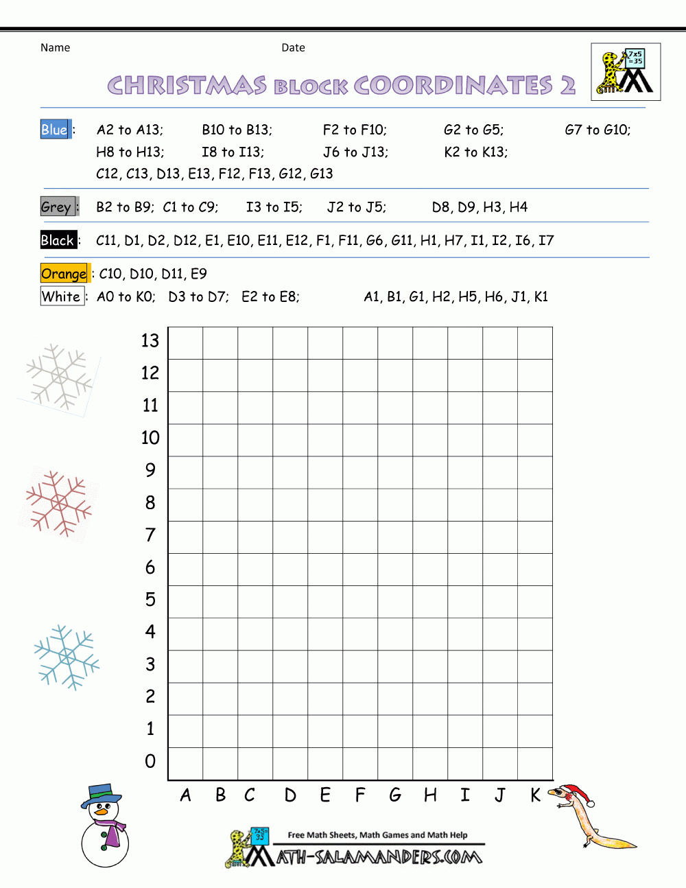 Christmas Math Activities pertaining to Printable Christmas Coordinates Worksheets