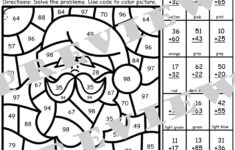 Christmas Math Coloring Pages 2 Digit Addition With Regrouping inside Christmas Addition Coloring Worksheets