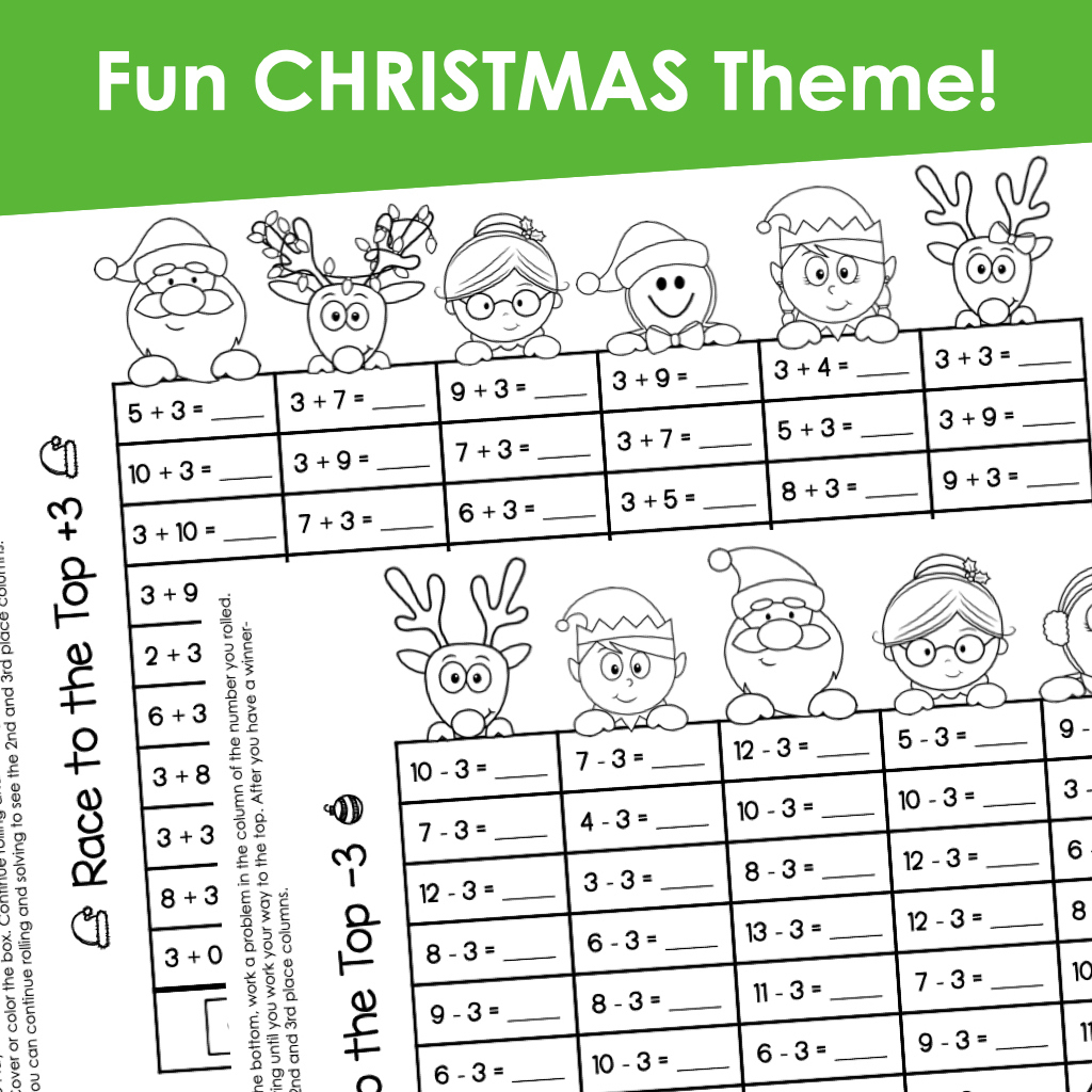 Christmas Math Games Addition And Subtraction Fact Fluency For 2Nd pertaining to Free Christmas Math Worksheets 2Nd Grade