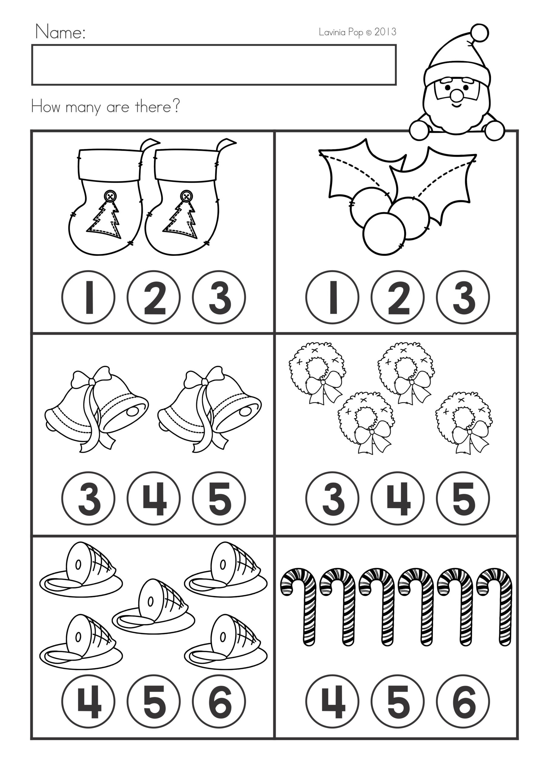 Christmas Math &amp;amp; Literacy Worksheets &amp;amp; Activities No Prep throughout Preschool Christmas Math Worksheets