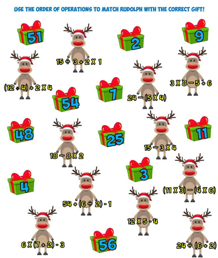 Christmas Math Order Of Operations 2 – Mr. R.&amp;#039;S World Of Math intended for Order of Operations Christmas Worksheets