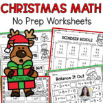 Christmas Math Worksheets For First And Second Grade   Worksheets Throughout Subtraction With Regrouping Christmas Worksheets