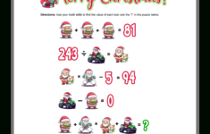 Christmas Math Worksheets For K-8—Printable With Answers — Mashup Math pertaining to Christmas Values Worksheets Answers