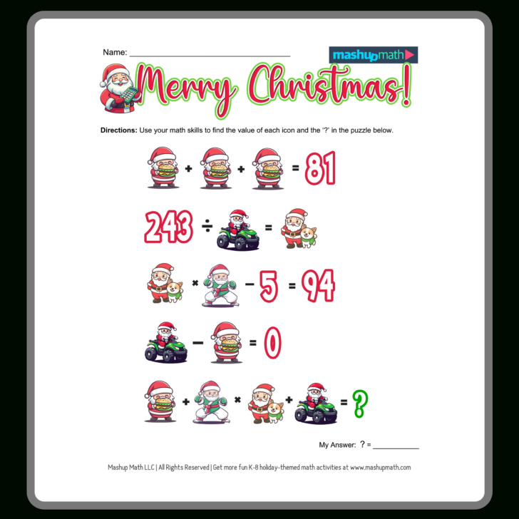 Christmas Values Worksheets Answers